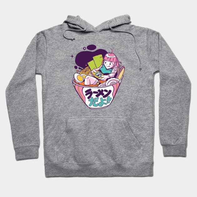 Gamer Girl in a Bowl of Ramen Hoodie by SLAG_Creative